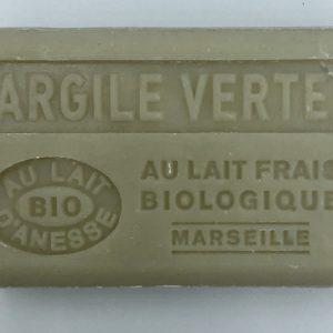 Savon de Marseille au lait d'ânesse BIO Argile verte