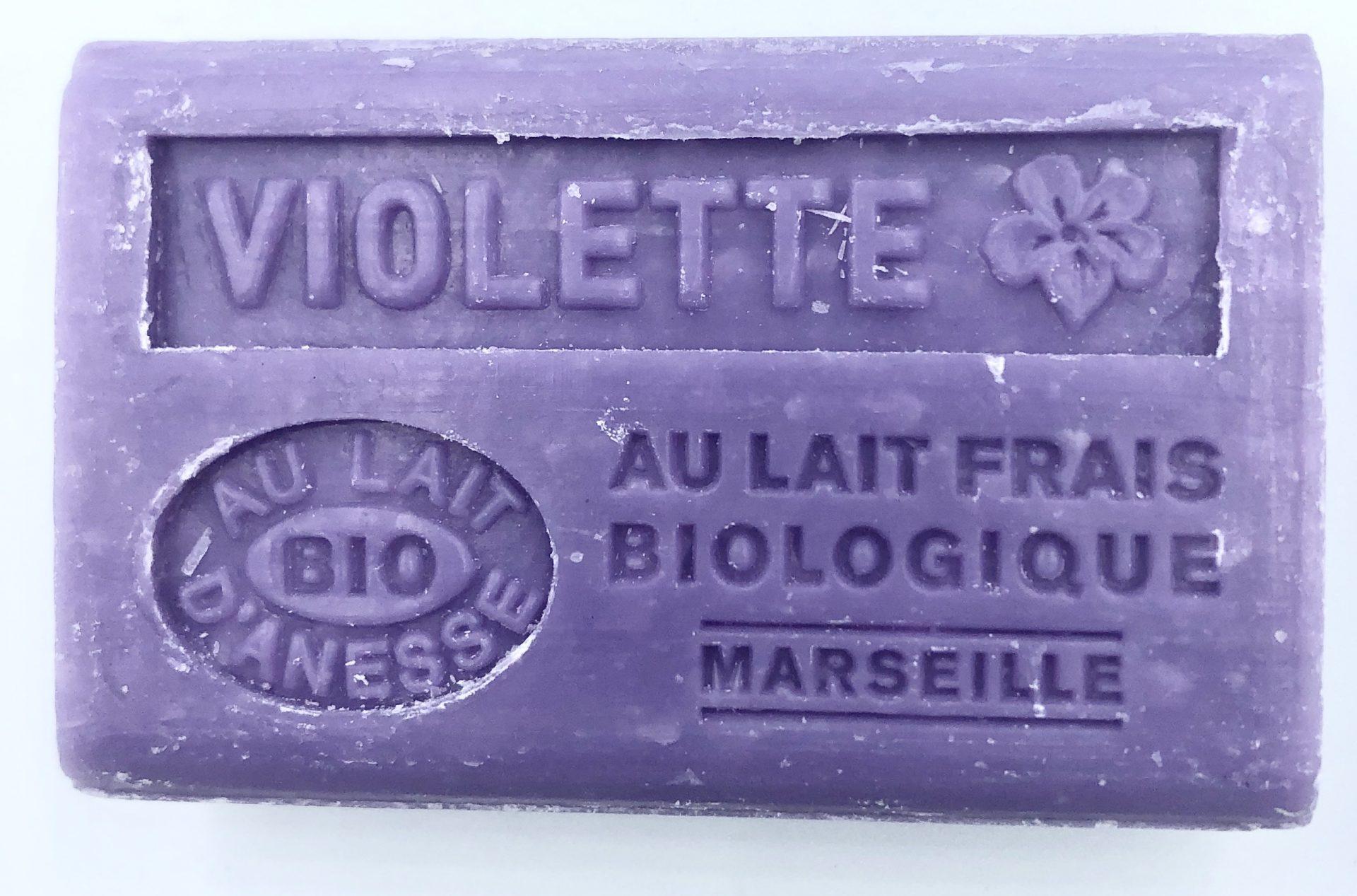 Savon de Marseille au lait d’ânesse BIO Violette