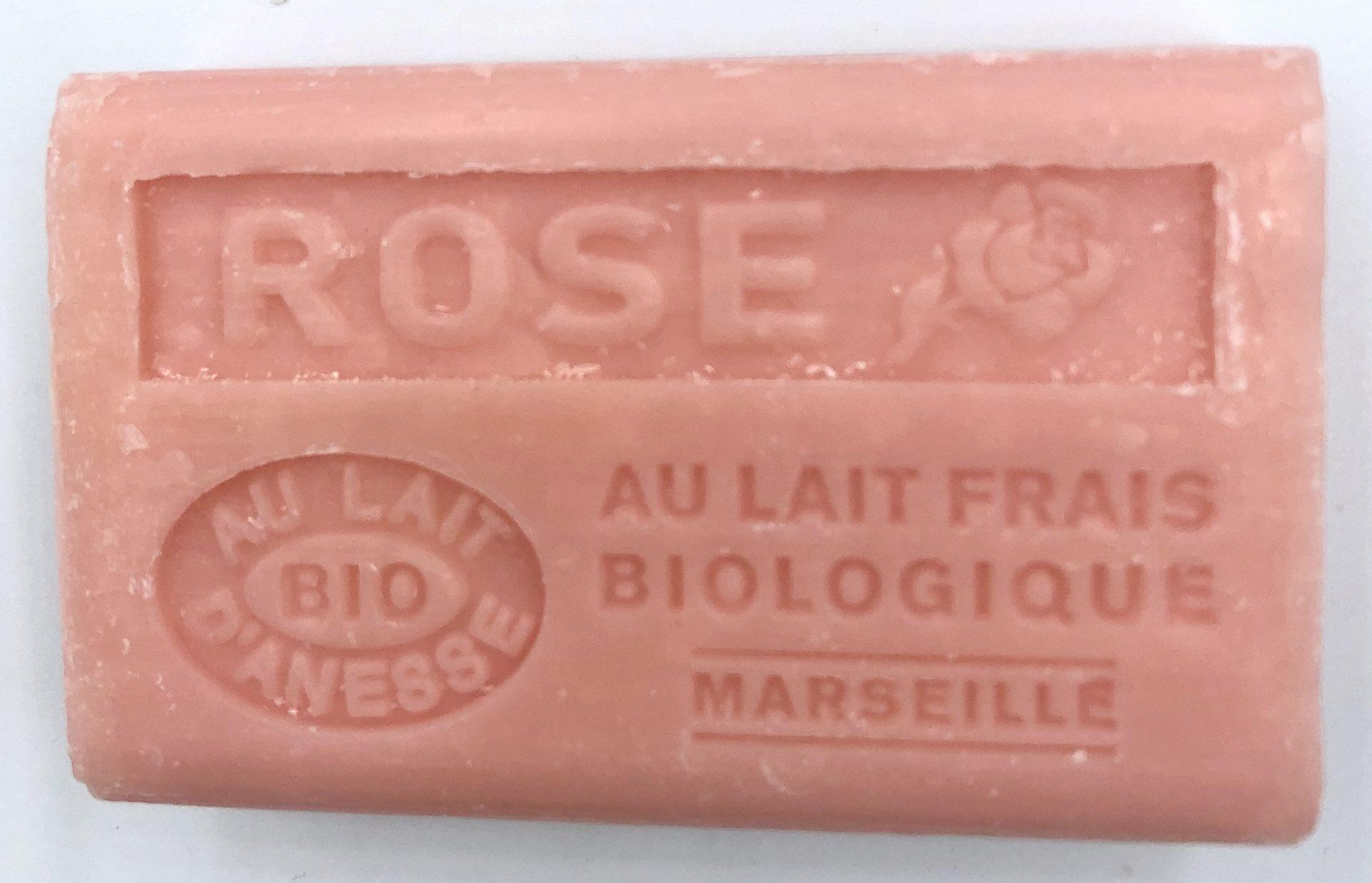 Savon de Marseille au lait d’ânesse BIO Rose